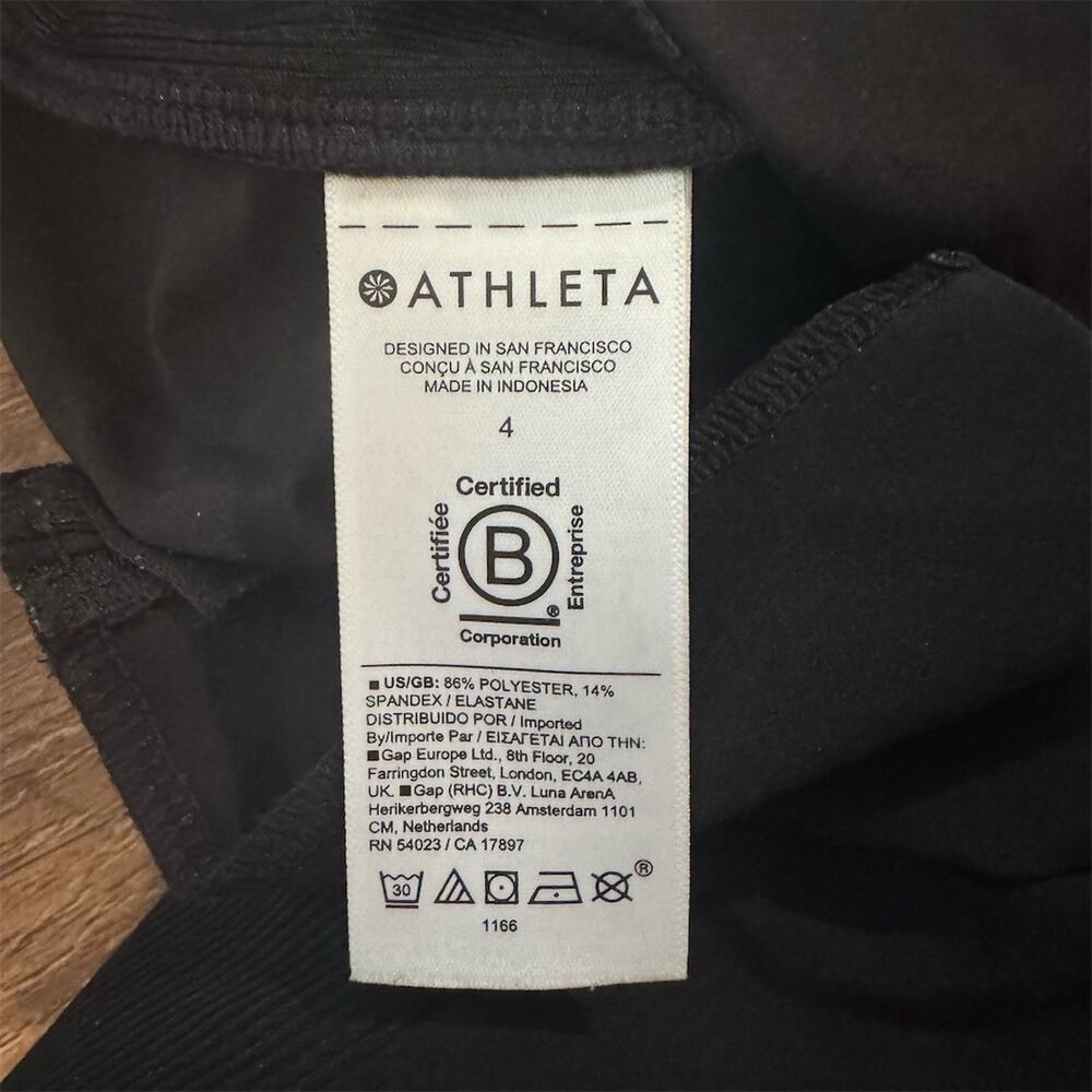 Athleta Brooklyn Pants 4 Black Pull-On Ankle Slim Straight Stretch Travel Casual - Picture 4 of 8
